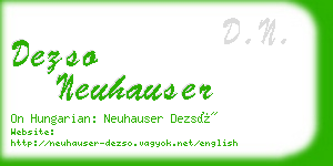 dezso neuhauser business card